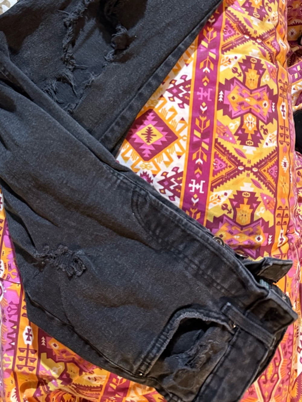 wild fable Black Distressed Skinny Ankle-Cropped Jeans
